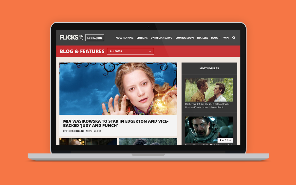 Flicks - blog desktop
