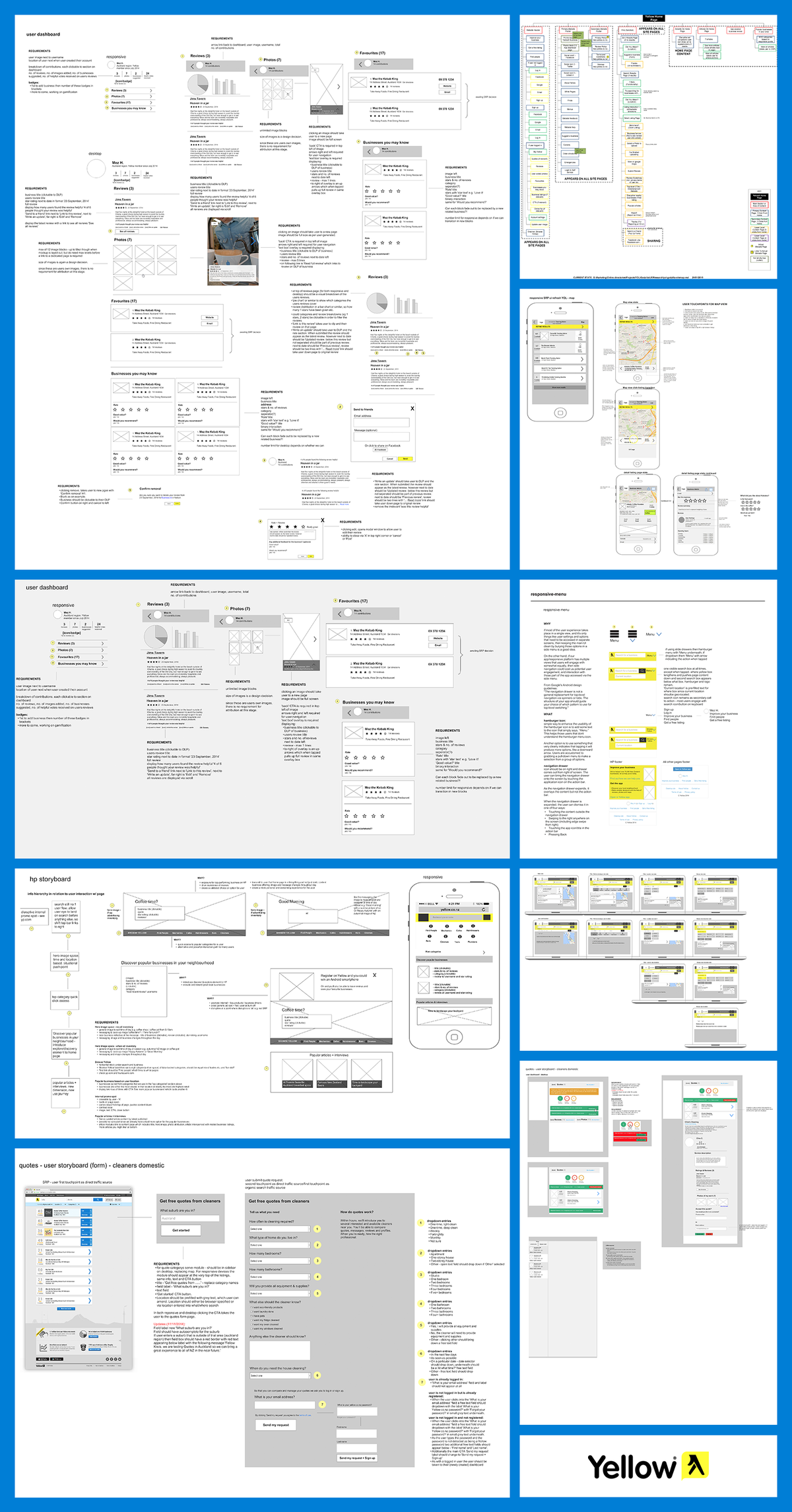 Yellow wireframes